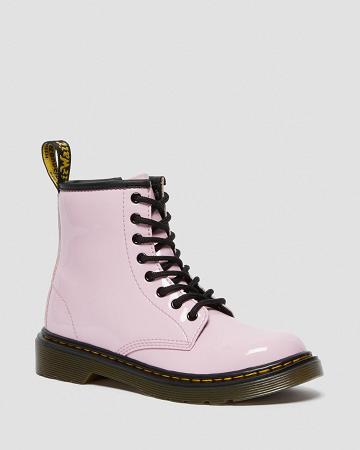 Botas con Cordones Dr Martens Junior 1460 Charol Cuero Niños Rosas | MX 139RVD